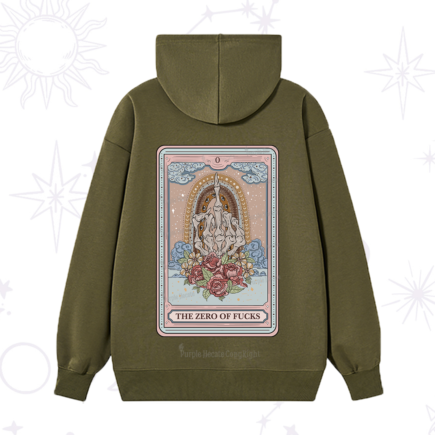 Purplehecate The Zero Of Fucks Tarot Hoodie