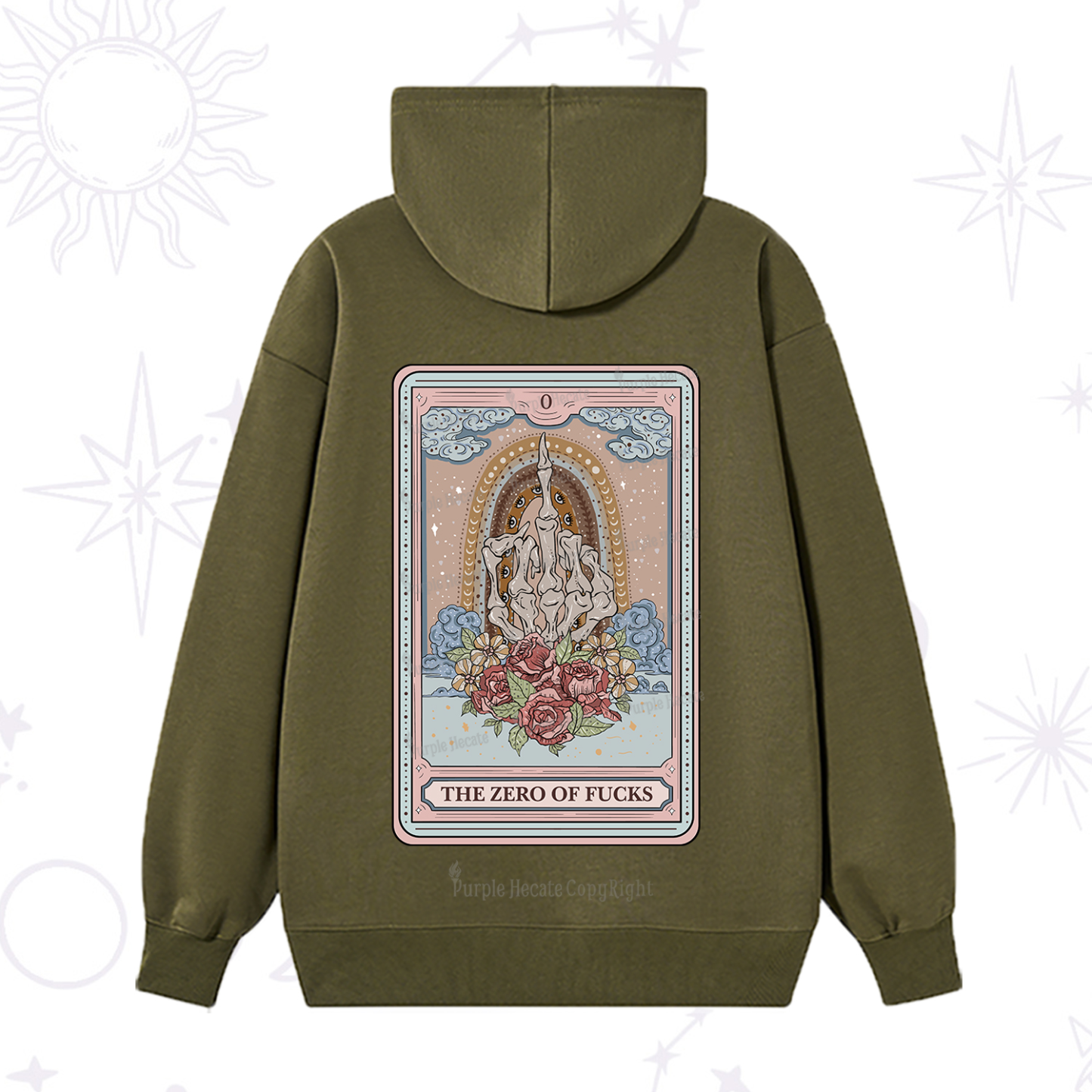Purplehecate The Zero Of Fucks Tarot Hoodie