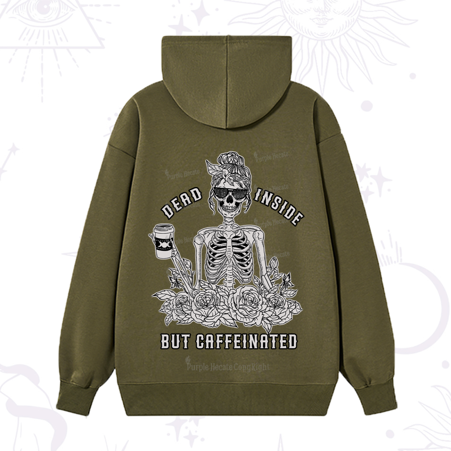 Purplehecate Dead Inside But Caffeinated Hoodie