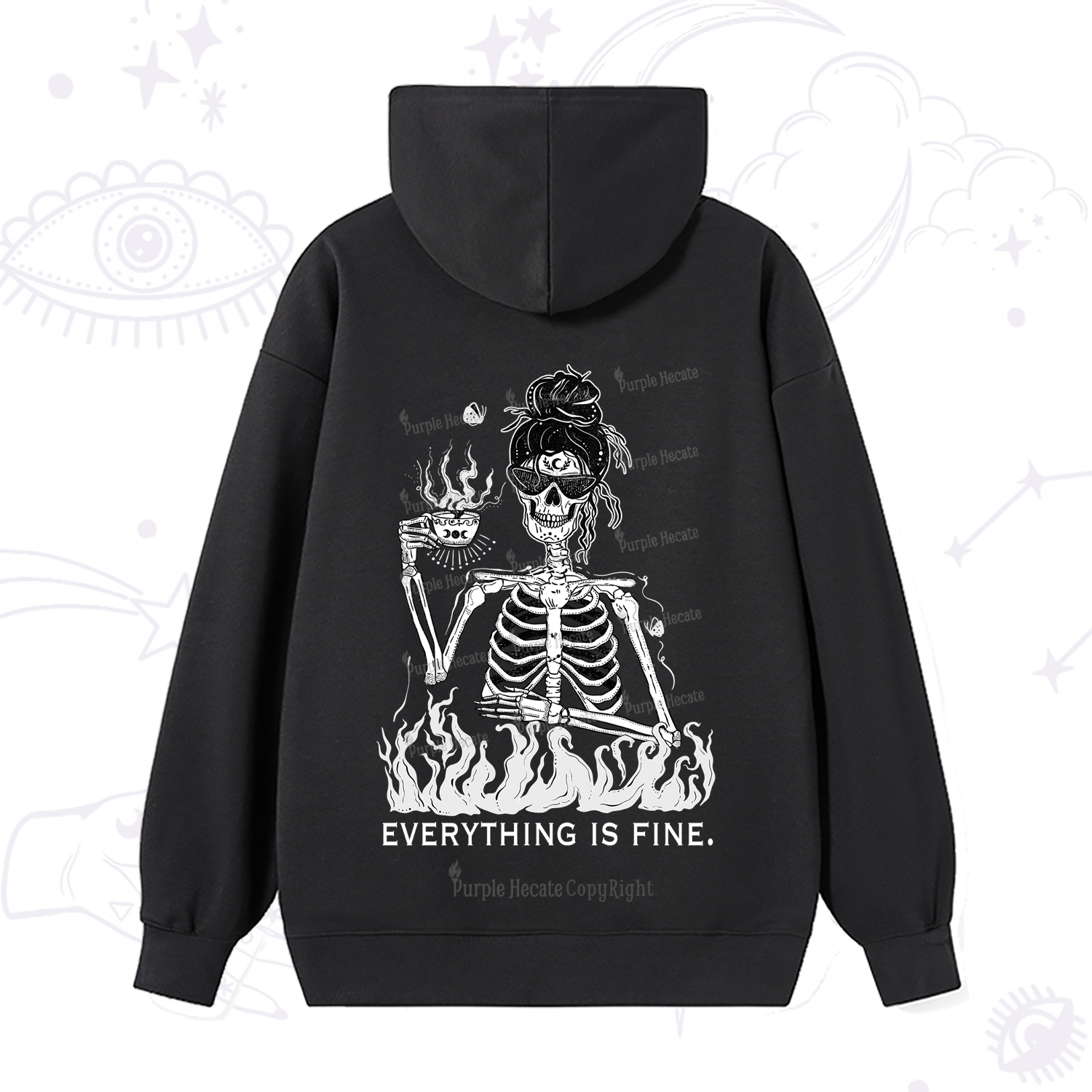 Purplehecate Everything Is Fine Hoodie