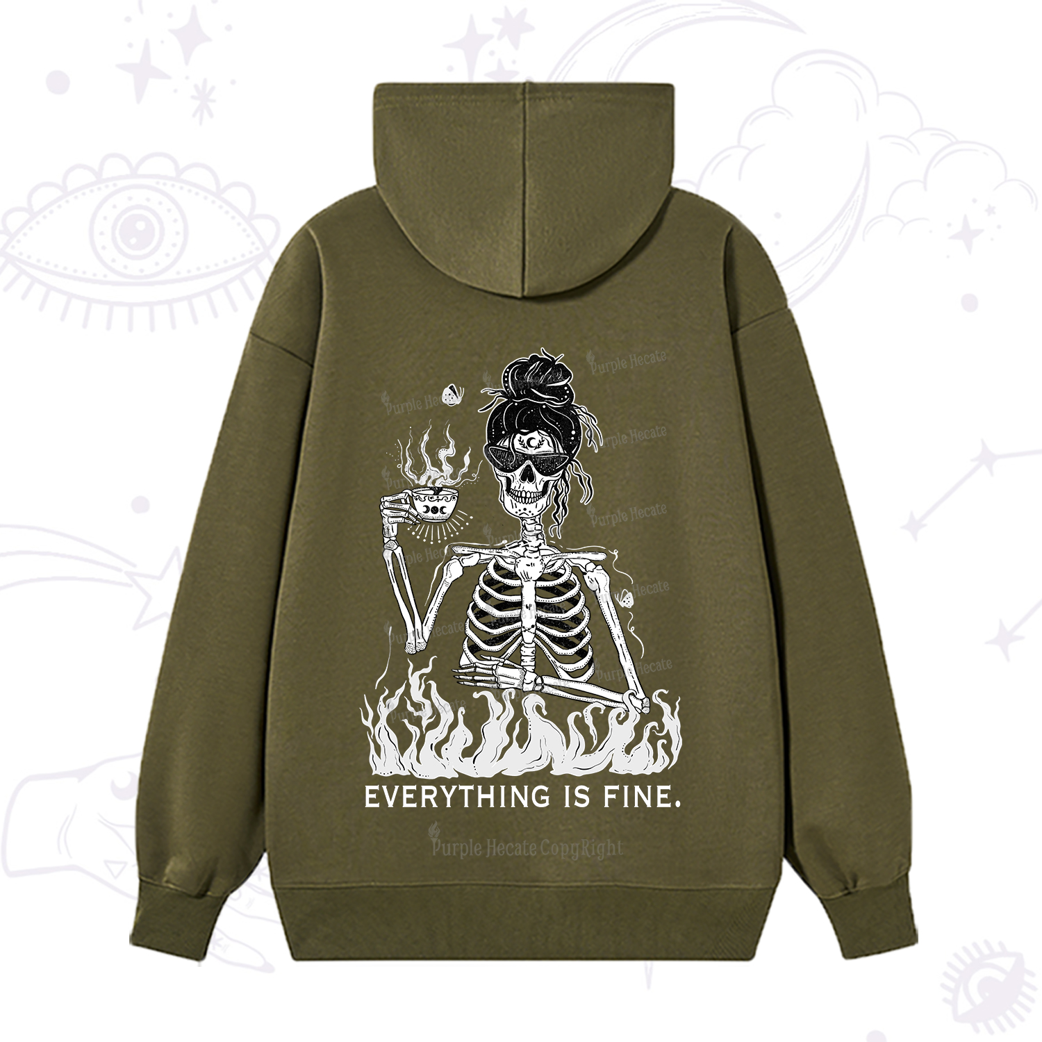 Purplehecate Everything Is Fine Hoodie