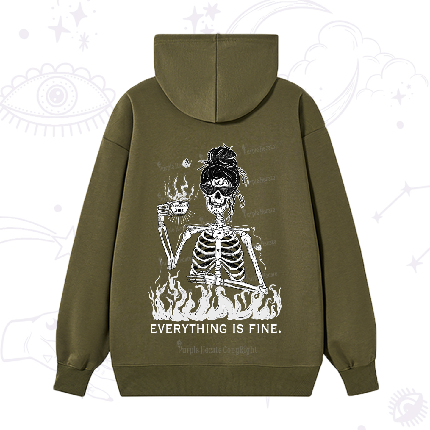 Purplehecate Everything Is Fine Hoodie