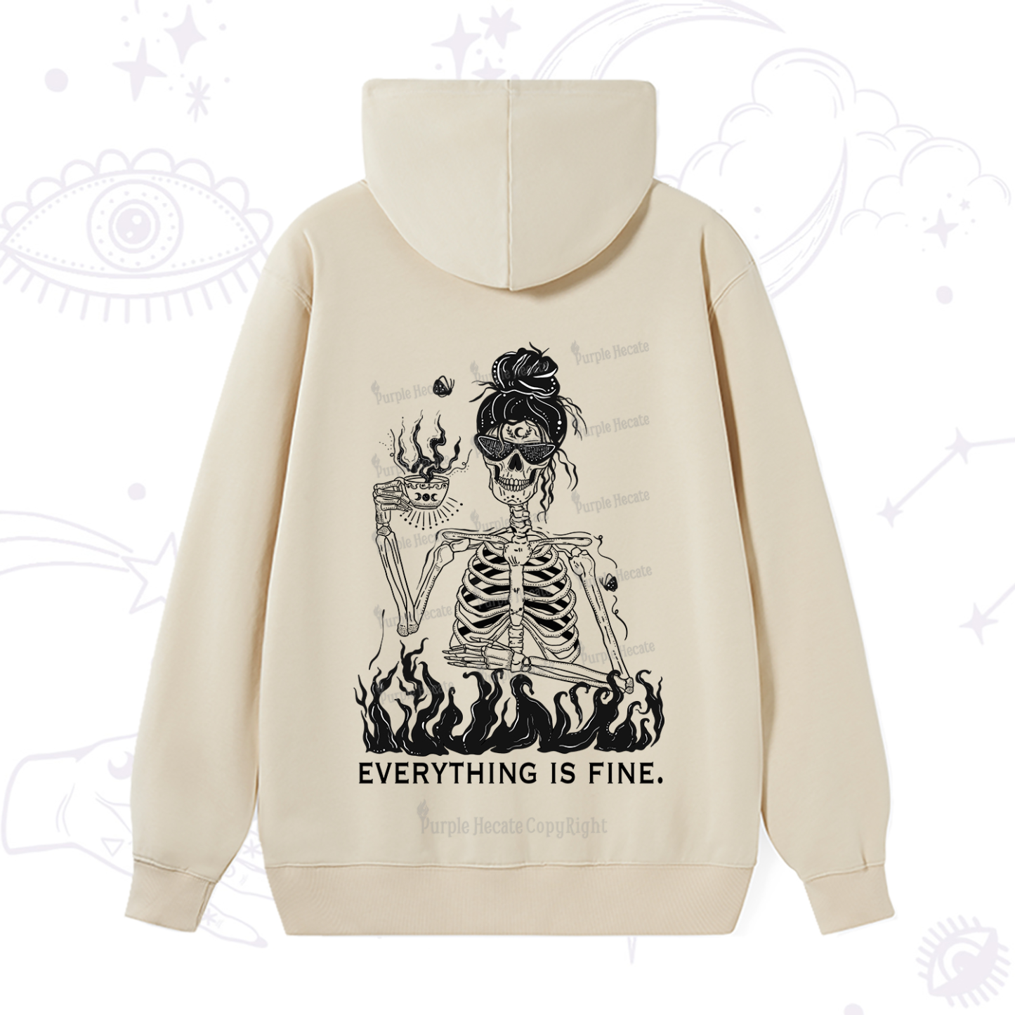Purplehecate Everything Is Fine Hoodie