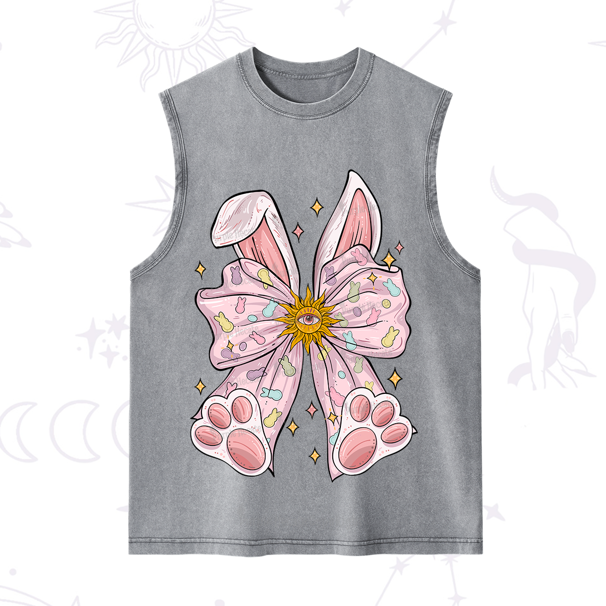 Purplehecate Mystical Bunny Bow Easter Washed Tank