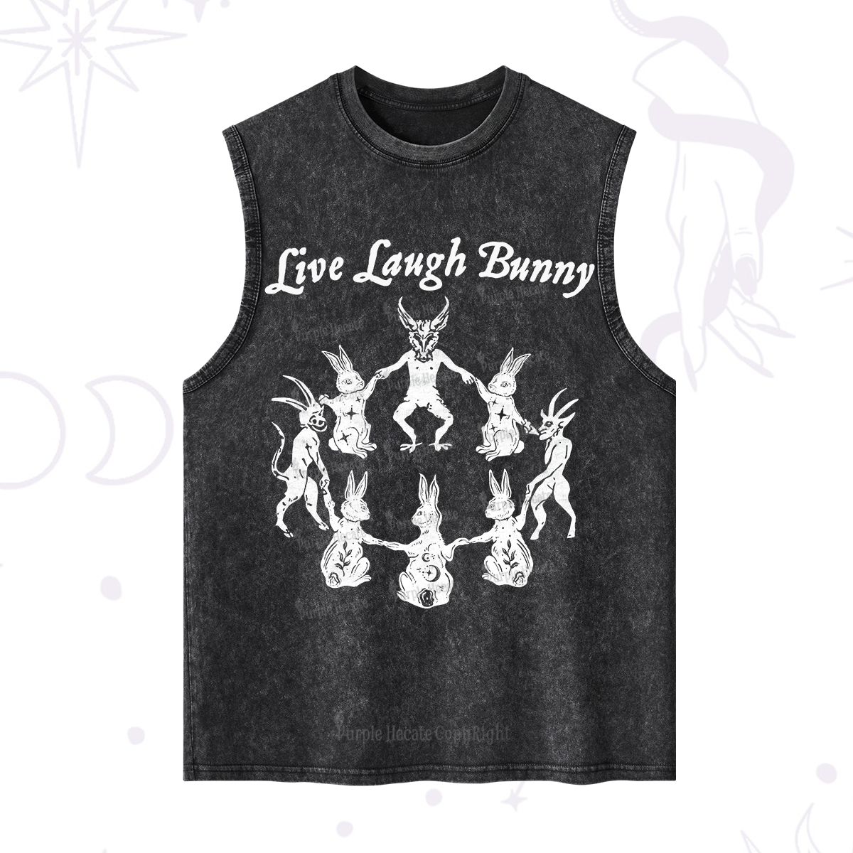 Purplehecate Live Laugh Bunny Washed Tank