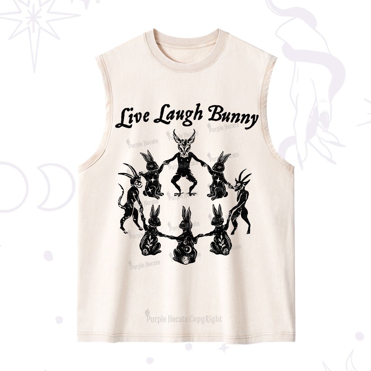 Purplehecate Live Laugh Bunny Washed Tank