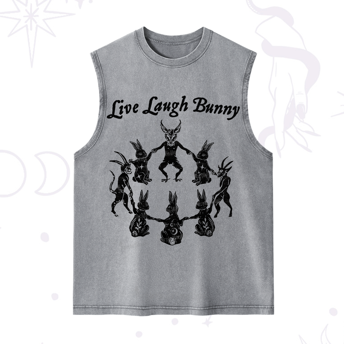 Purplehecate Live Laugh Bunny Washed Tank