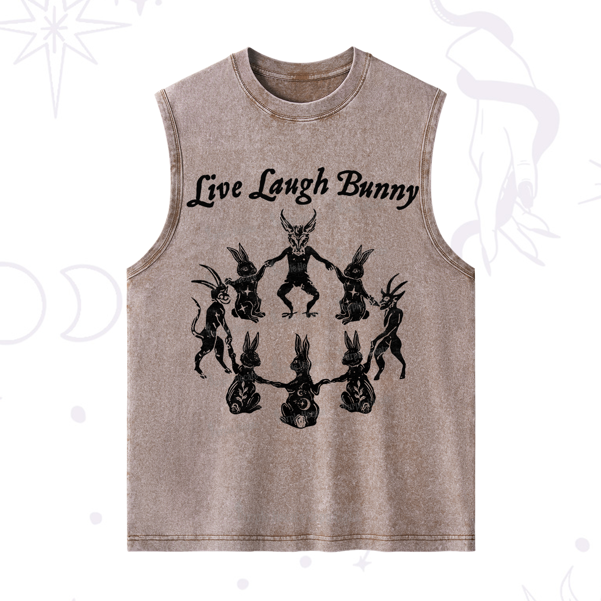 Purplehecate Live Laugh Bunny Washed Tank