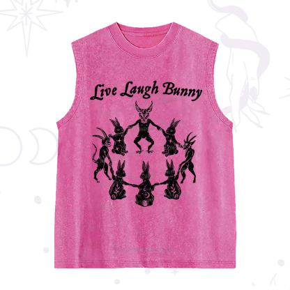 Purplehecate Live Laugh Bunny Washed Tank