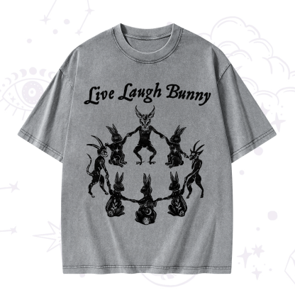 Purplehecate Live Laugh Bunny Washed T-Shirt