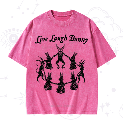 Purplehecate Live Laugh Bunny Washed T-Shirt