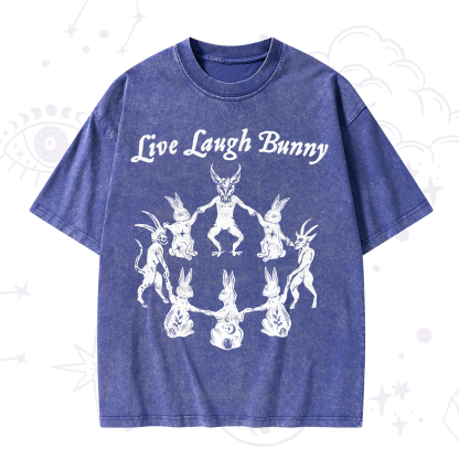 Purplehecate Live Laugh Bunny Washed T-Shirt