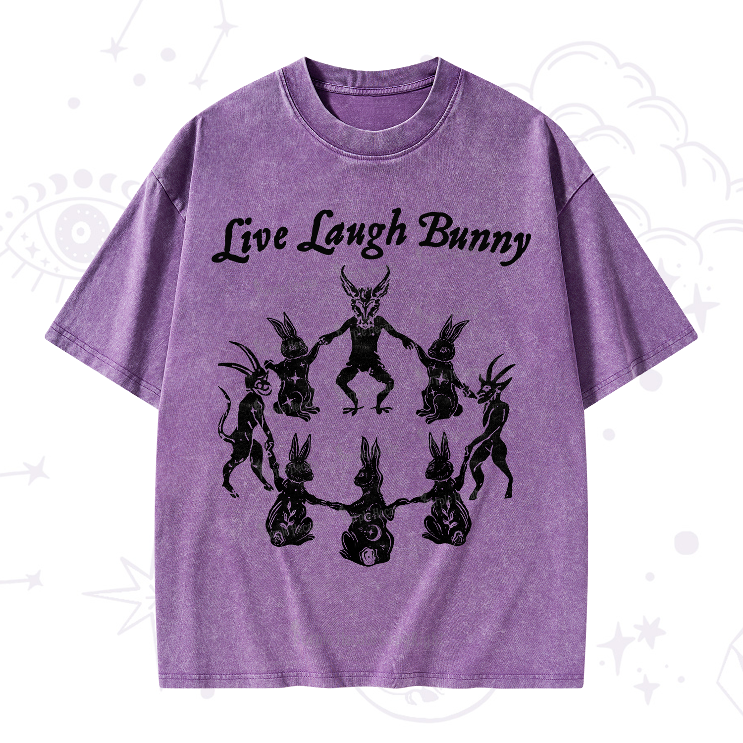 Purplehecate Live Laugh Bunny Washed T-Shirt