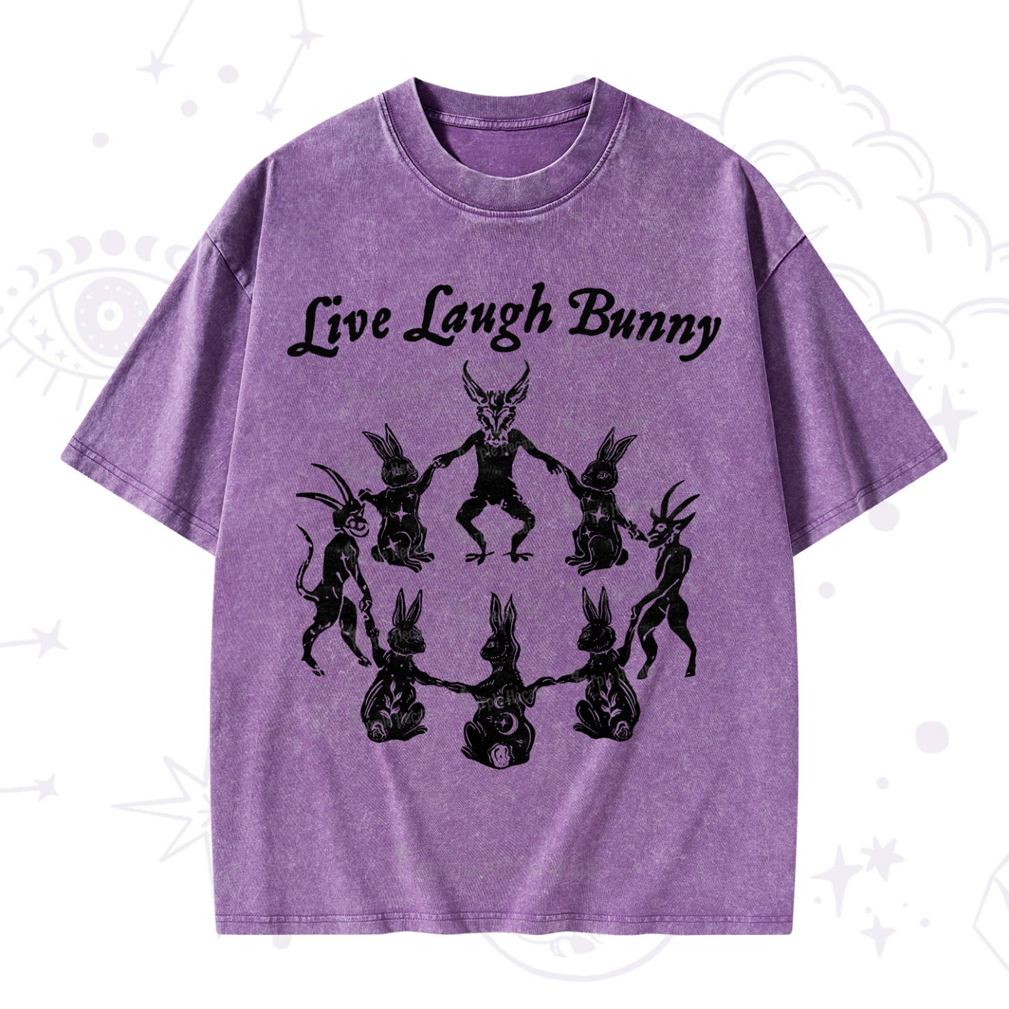 Purplehecate Live Laugh Bunny Washed T-Shirt