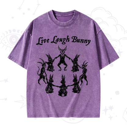 Purplehecate Live Laugh Bunny Washed T-Shirt