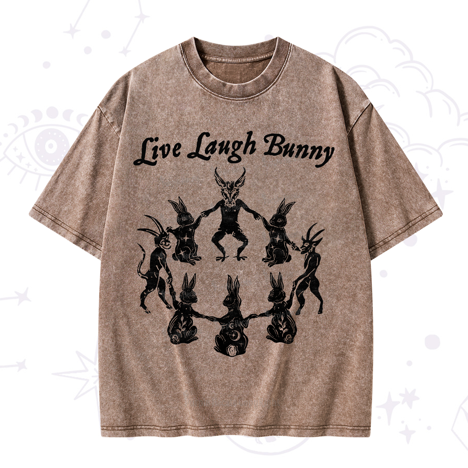 Purplehecate Live Laugh Bunny Washed T-Shirt