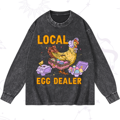 Purplehecate Local Egg Dealer Washed Long Sleeve Shirt
