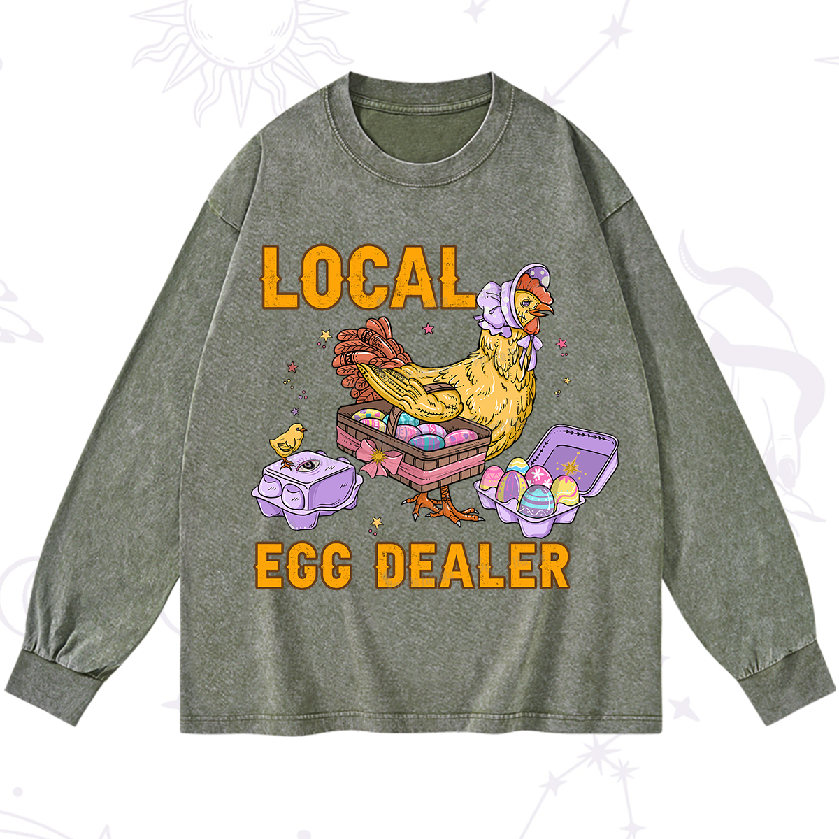 Purplehecate Local Egg Dealer Washed Long Sleeve Shirt