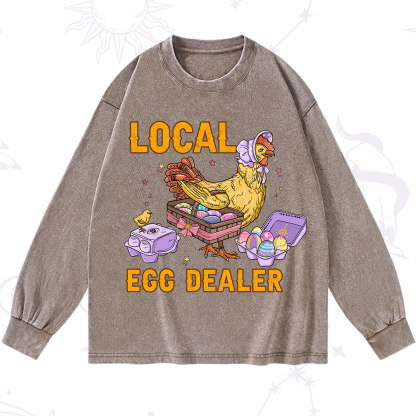 Purplehecate Local Egg Dealer Washed Long Sleeve Shirt