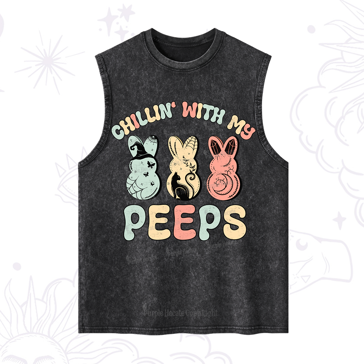 Purplehecate Chillin With My Peeps Washed Tank