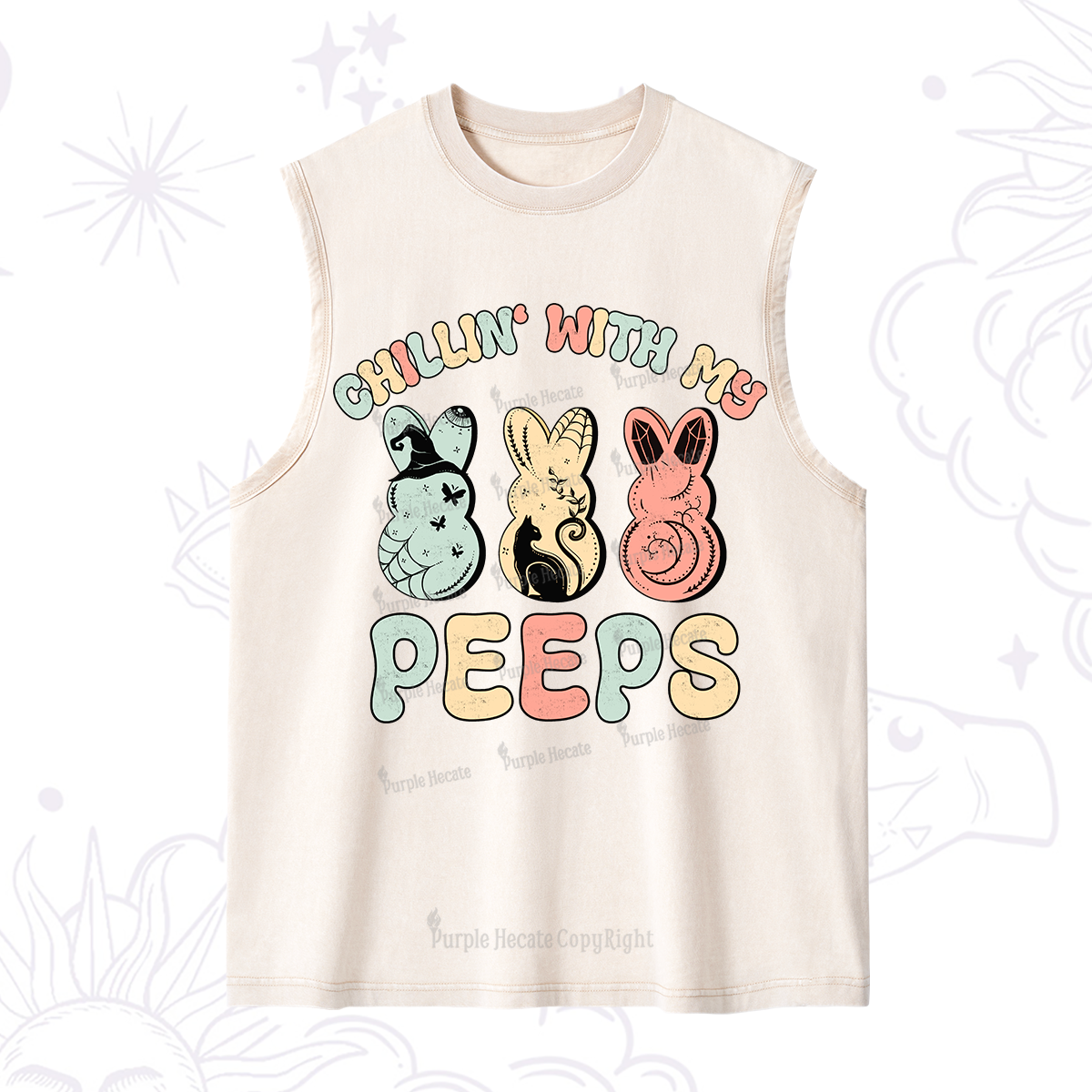 Purplehecate Chillin With My Peeps Washed Tank