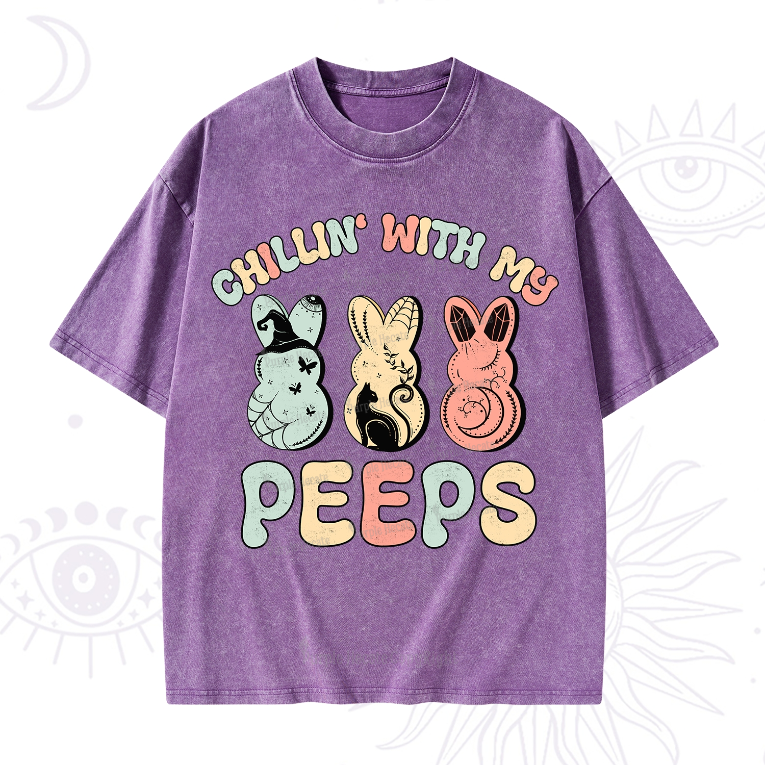 Purplehecate Chillin With My Peeps Washed T-Shirt