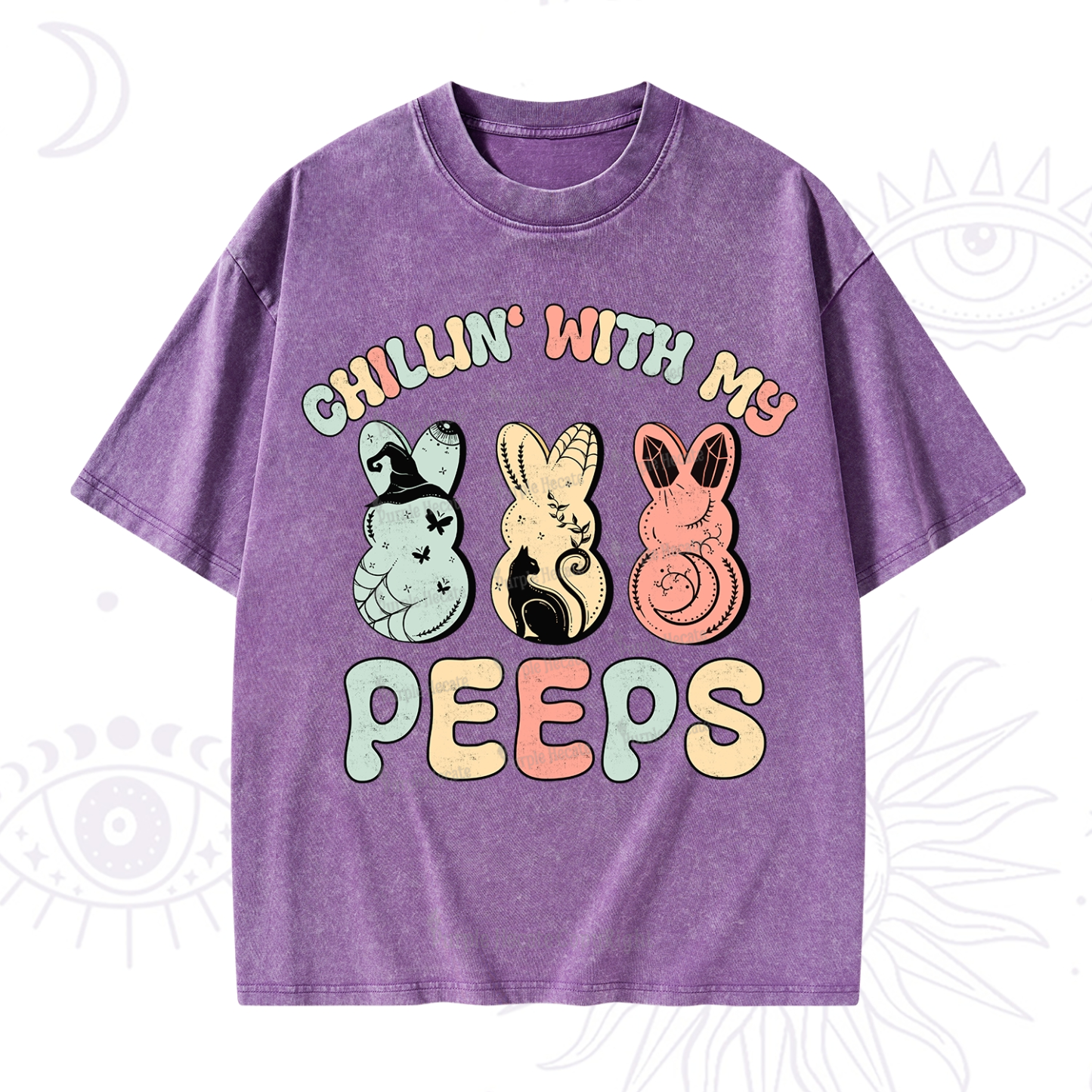 Purplehecate Chillin With My Peeps Washed T-Shirt