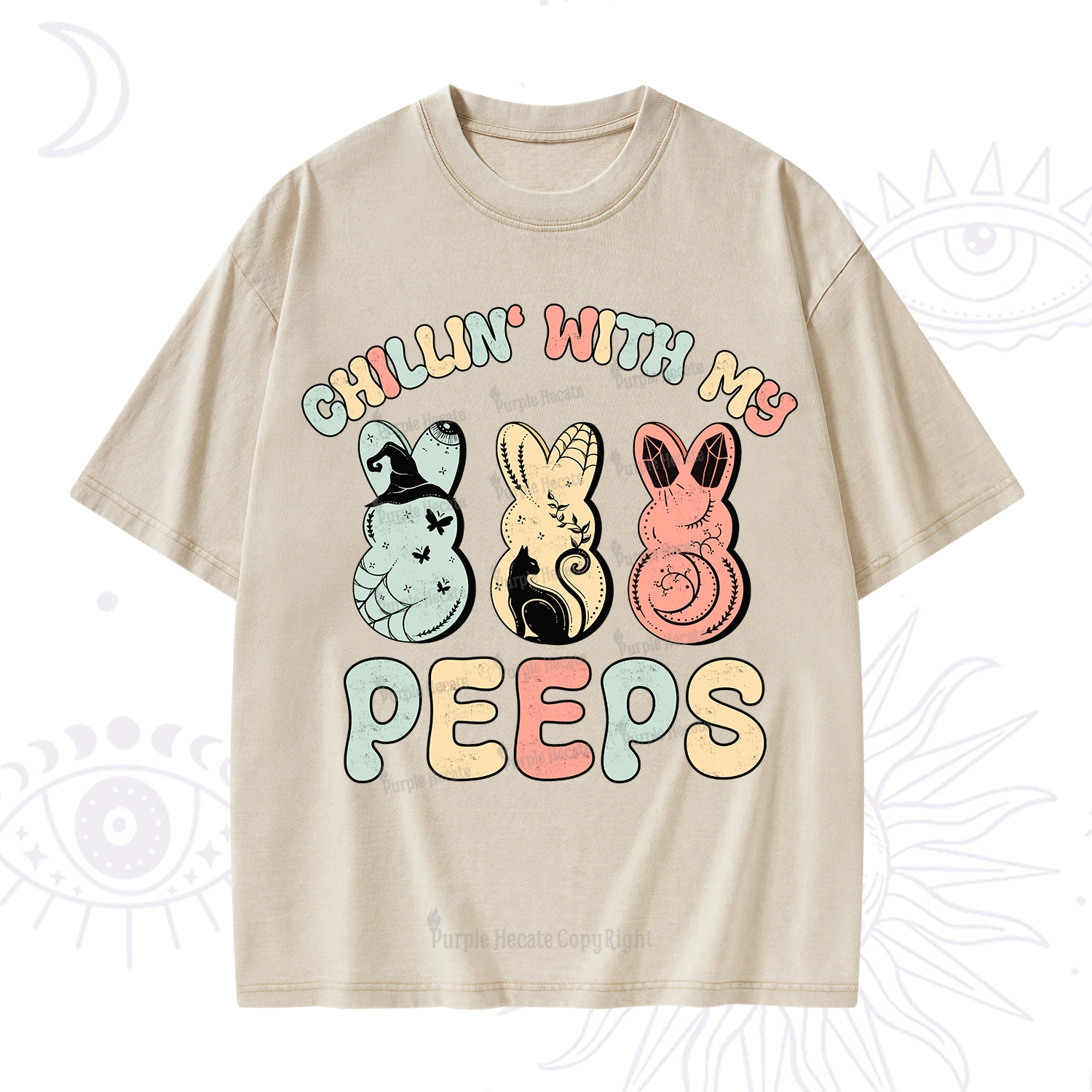 Purplehecate Chillin With My Peeps Washed T-Shirt