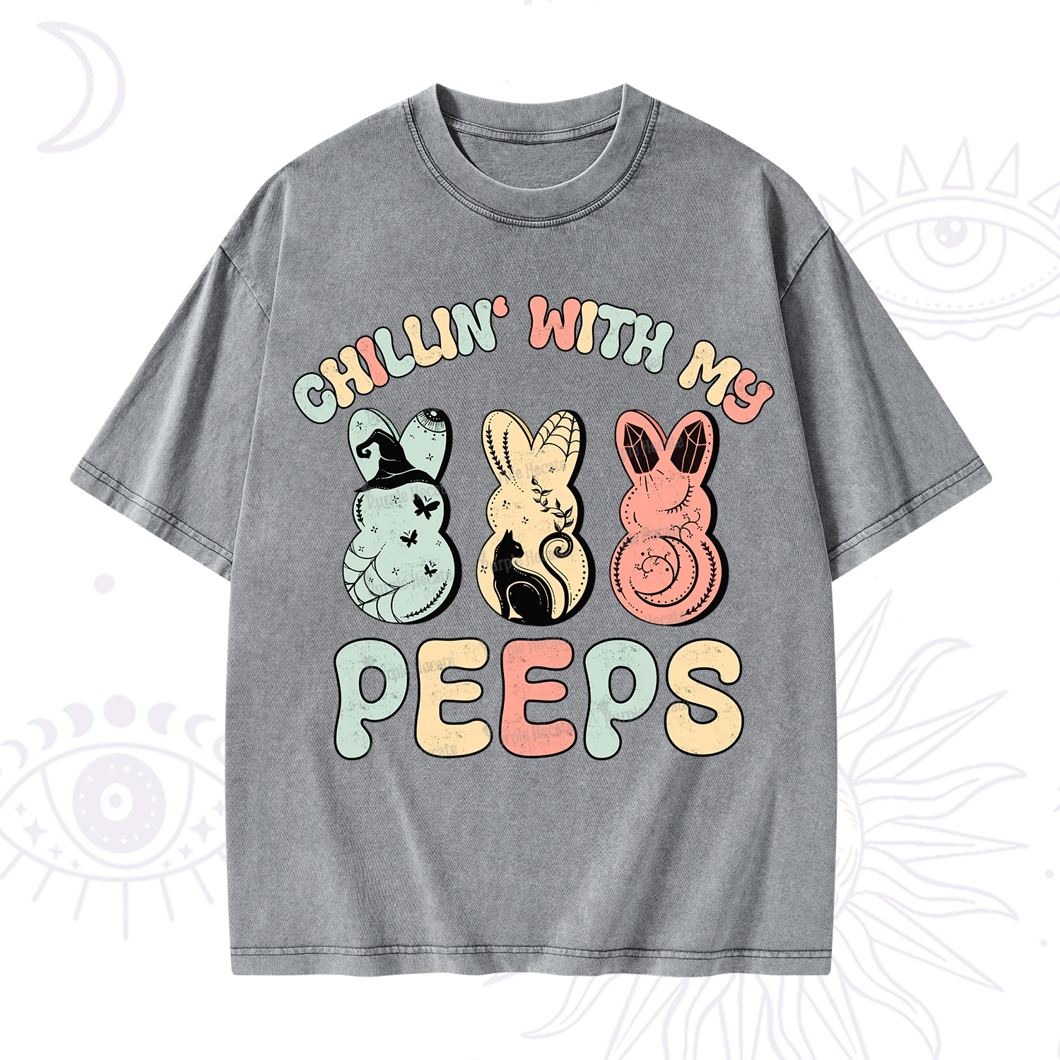 Purplehecate Chillin With My Peeps Washed T-Shirt