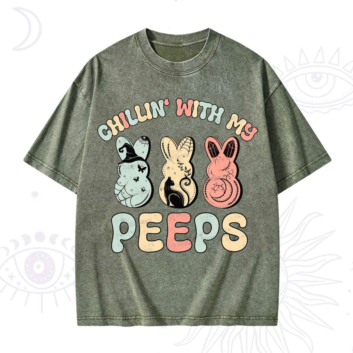 Purplehecate Chillin With My Peeps Washed T-Shirt