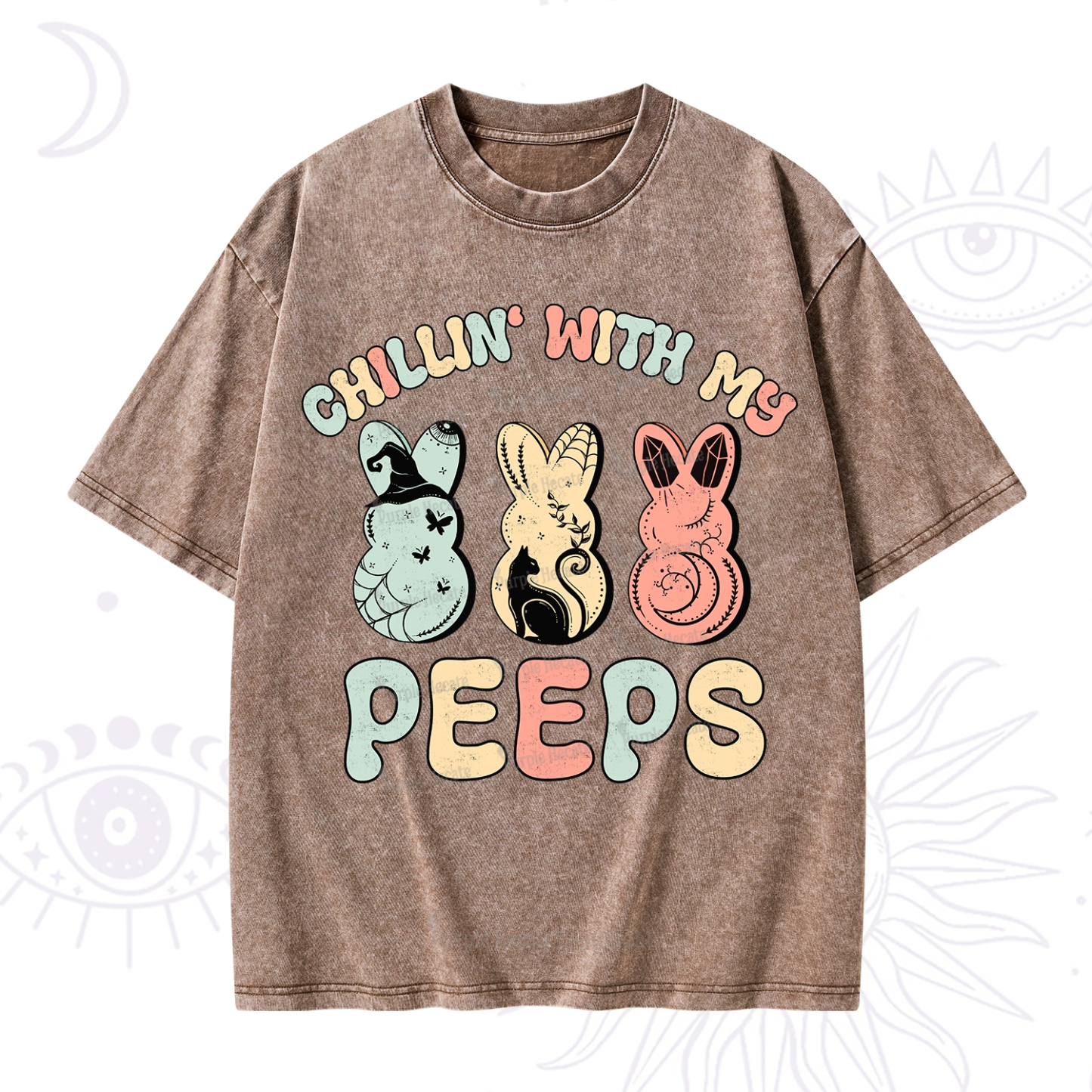 Purplehecate Chillin With My Peeps Washed T-Shirt