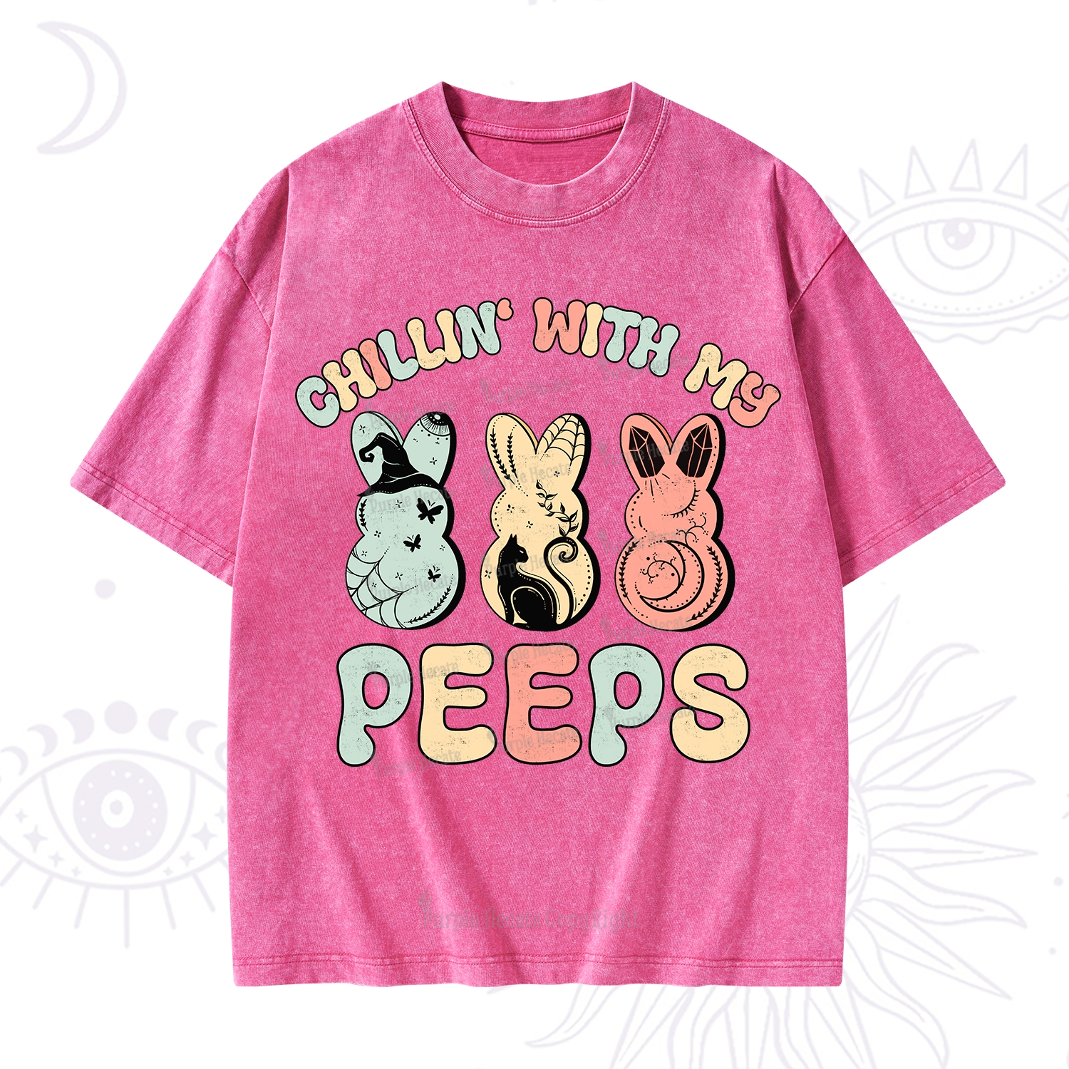 Purplehecate Chillin With My Peeps Washed T-Shirt