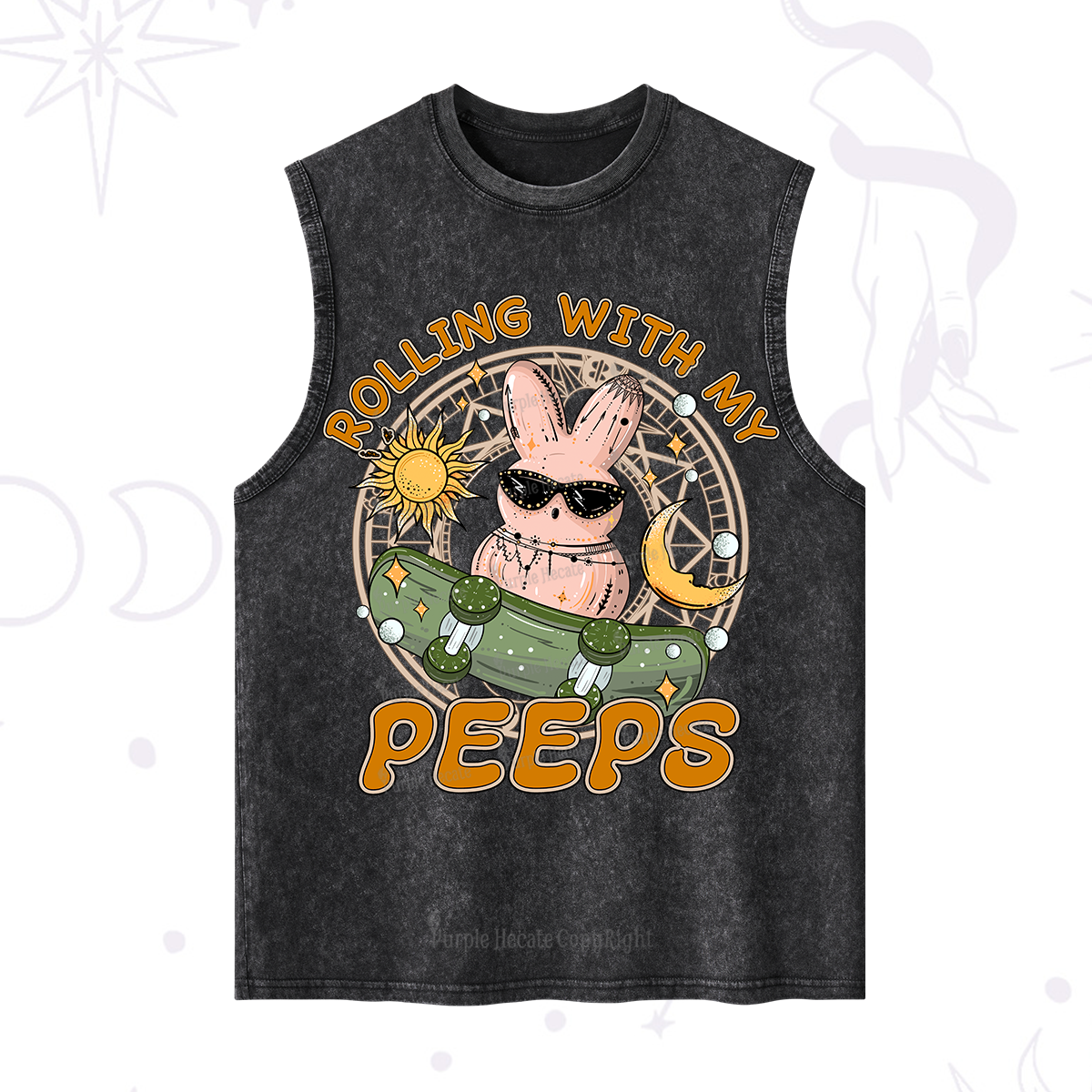 Purplehecate Rolling With My Peeps Washed Tank
