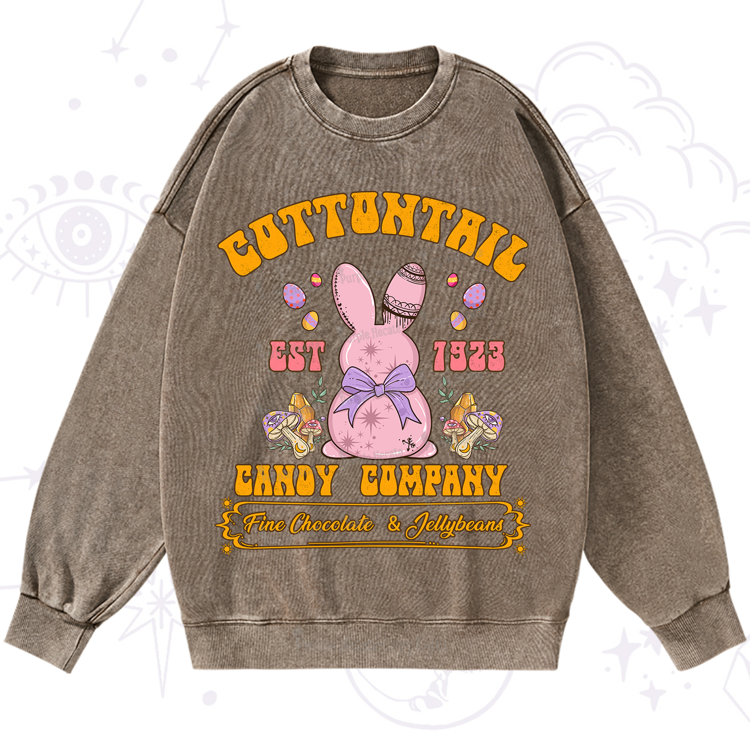 Purplehecate Cottontail Candy Company Easter Washed Sweatshirt
