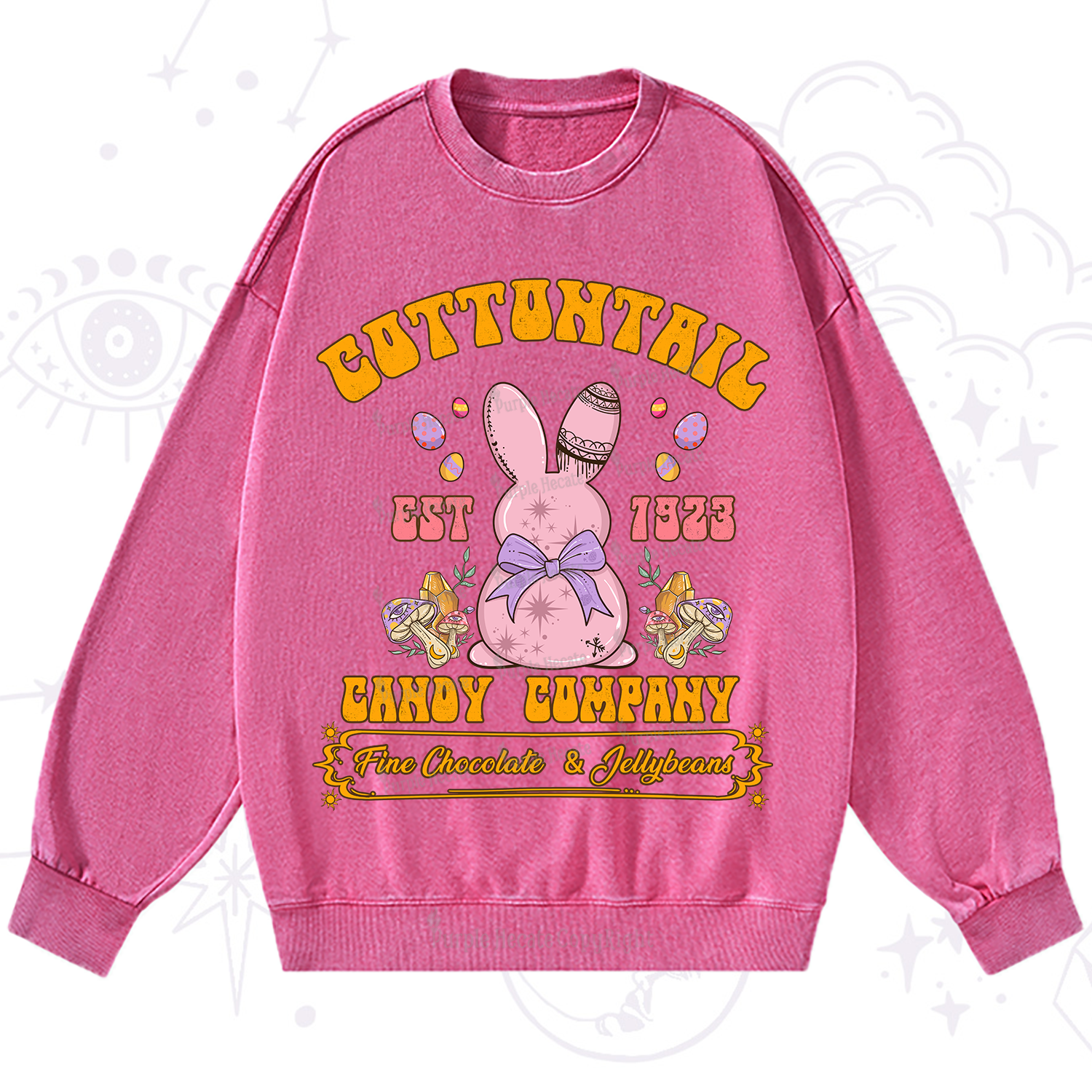 Purplehecate Cottontail Candy Company Easter Washed Sweatshirt