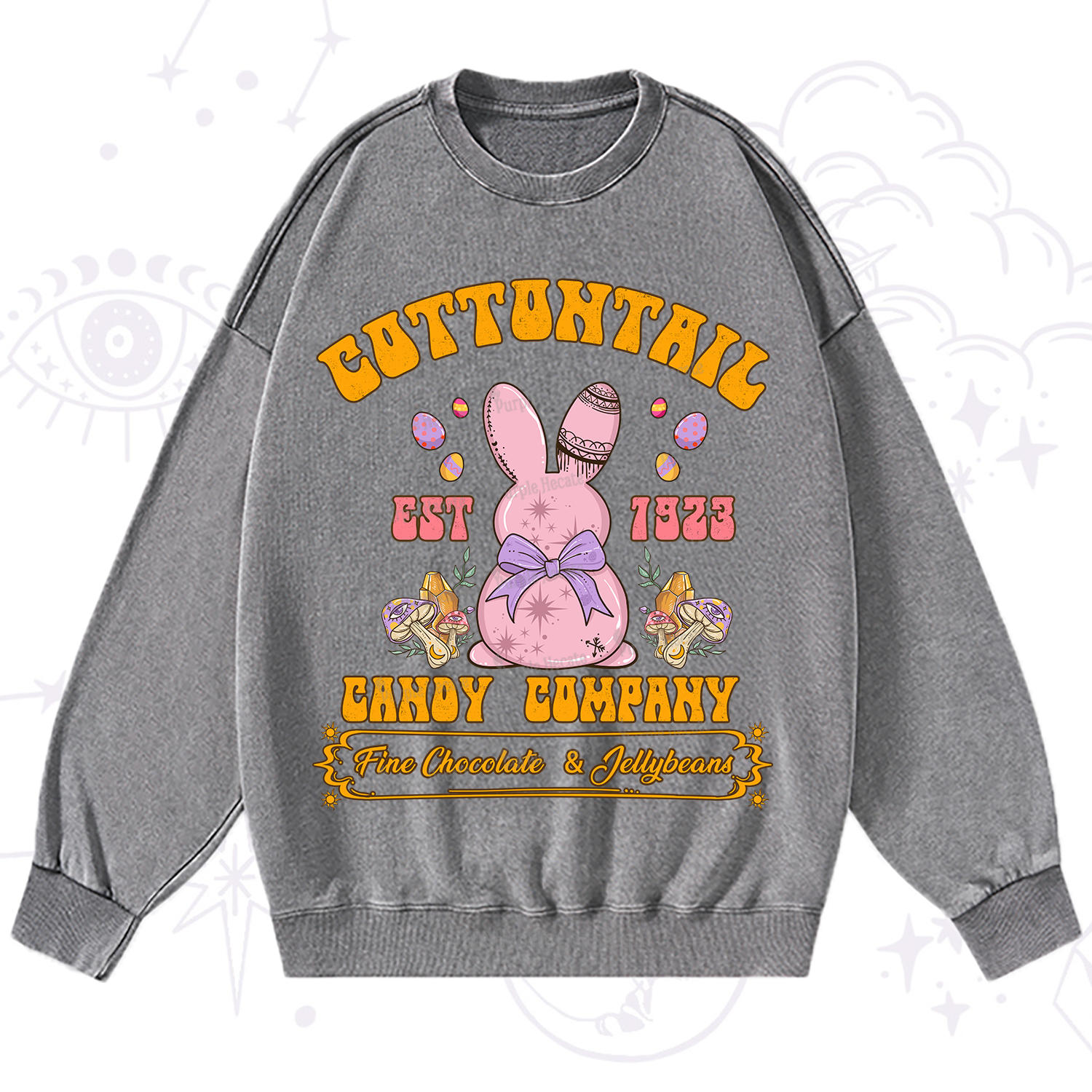 Purplehecate Cottontail Candy Company Easter Washed Sweatshirt