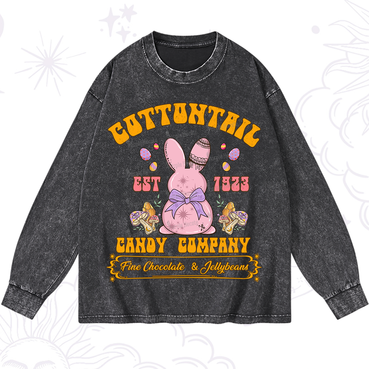 Purplehecate Cottontail Candy Company Easter Washed Long Sleeve Shirt