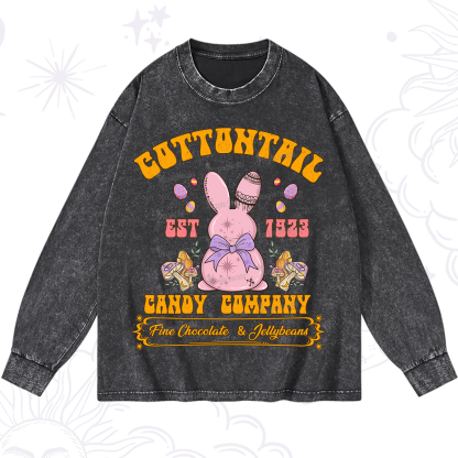Purplehecate Cottontail Candy Company Easter Washed Long Sleeve Shirt