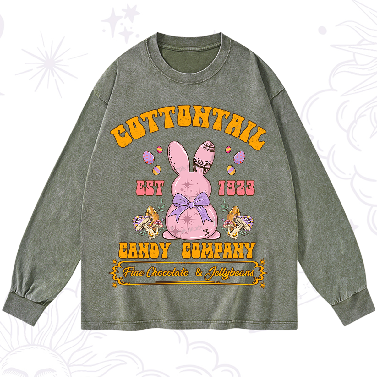 Purplehecate Cottontail Candy Company Easter Washed Long Sleeve Shirt