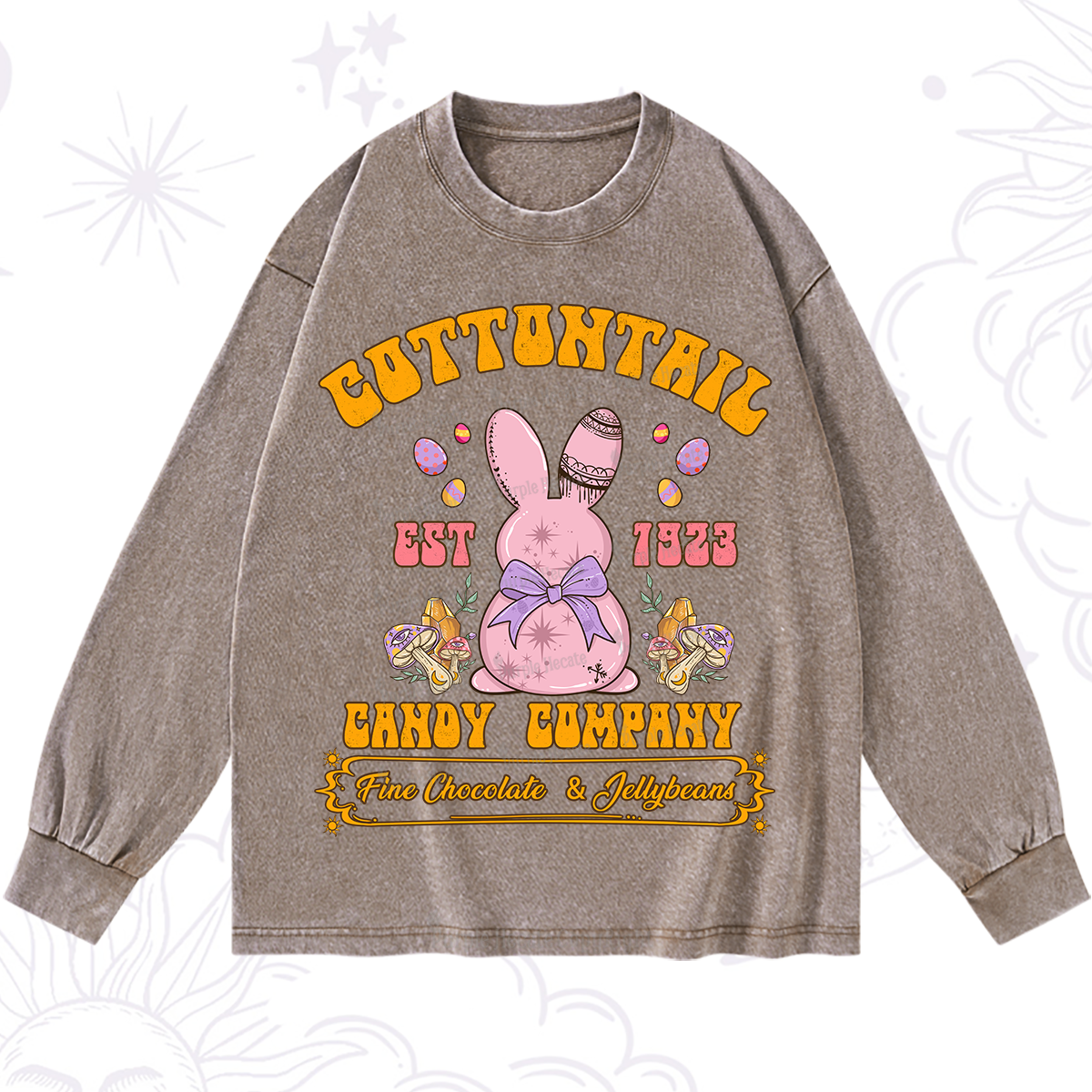 Purplehecate Cottontail Candy Company Easter Washed Long Sleeve Shirt