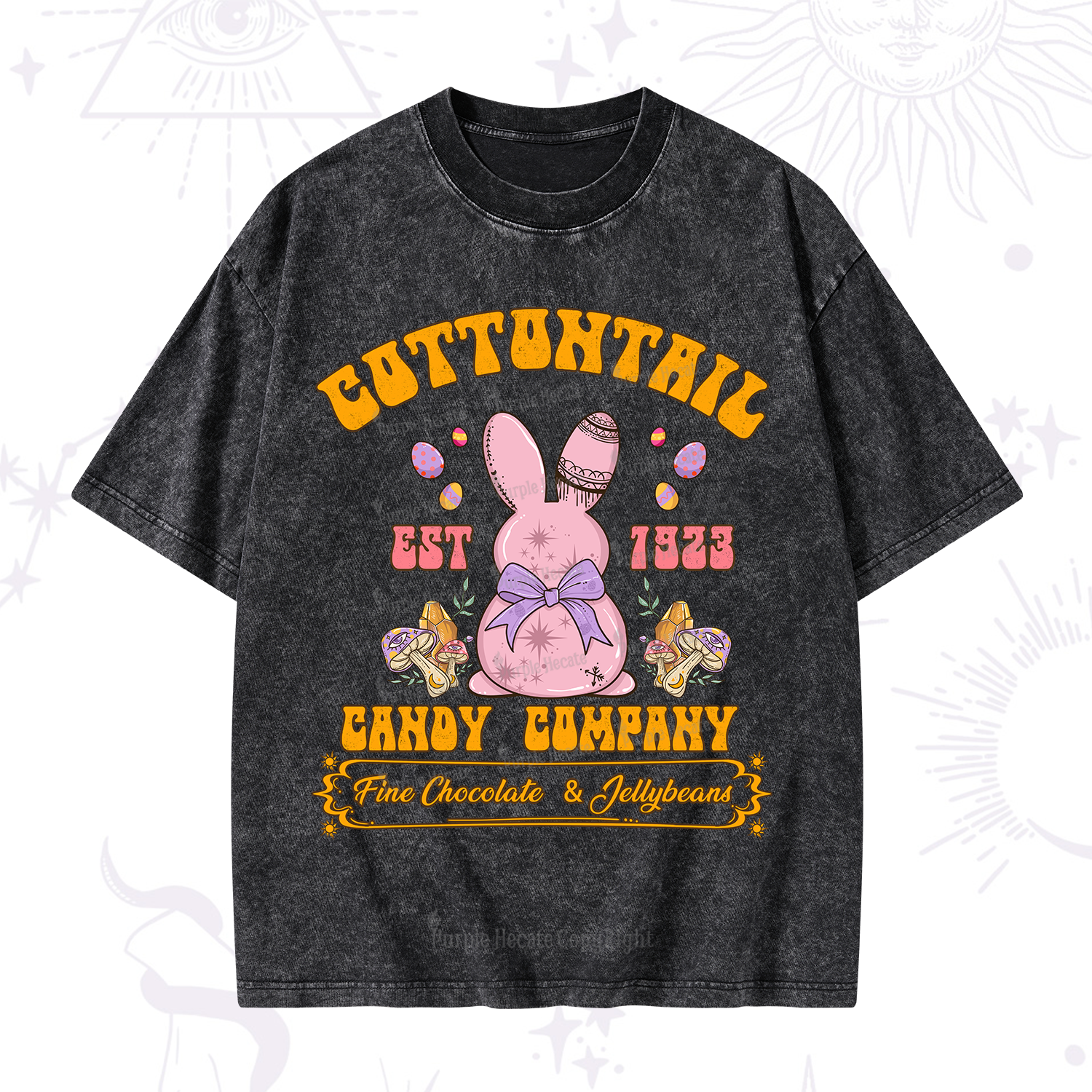 Purplehecate Cottontail Candy Company Easter Washed T-Shirt