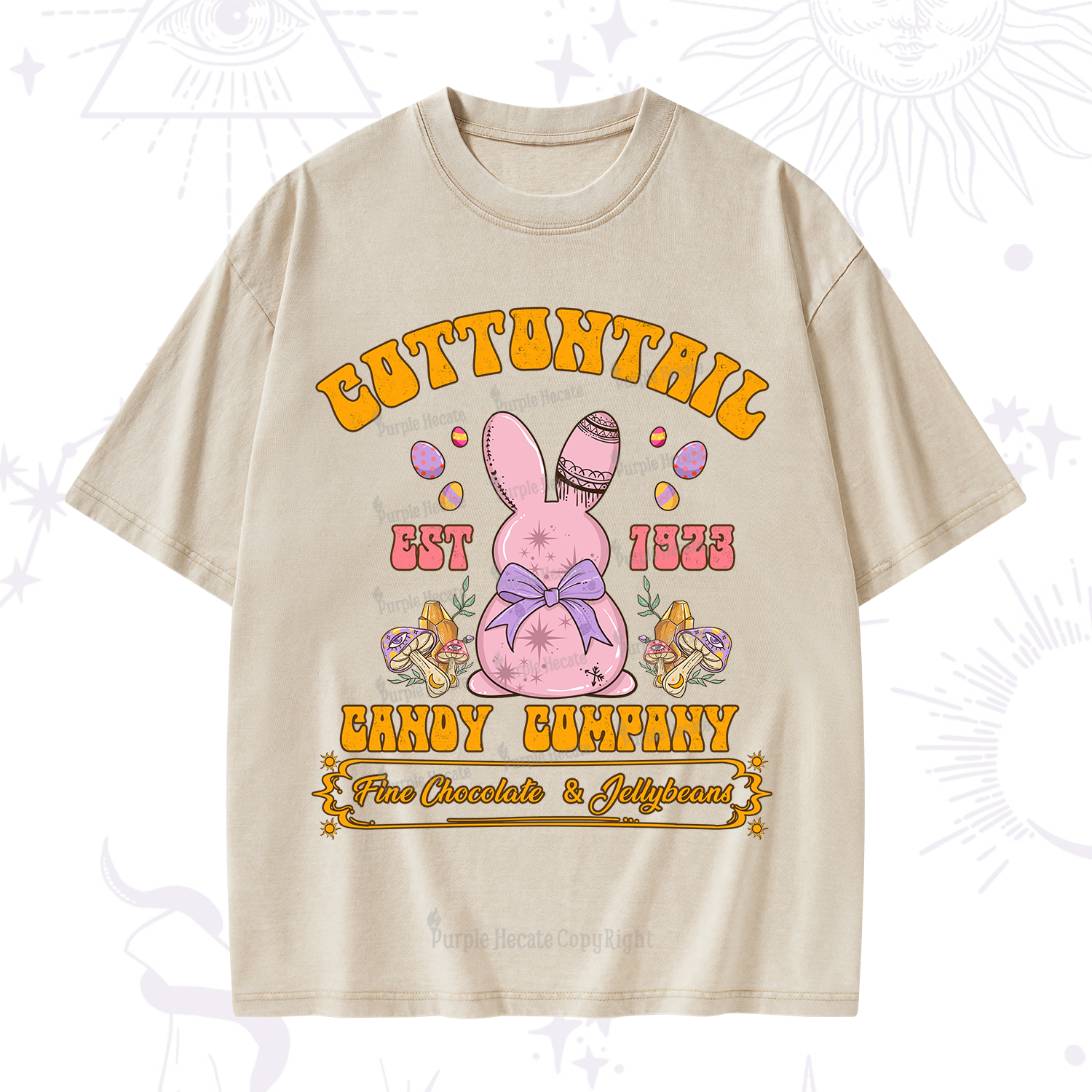 Purplehecate Cottontail Candy Company Easter Washed T-Shirt