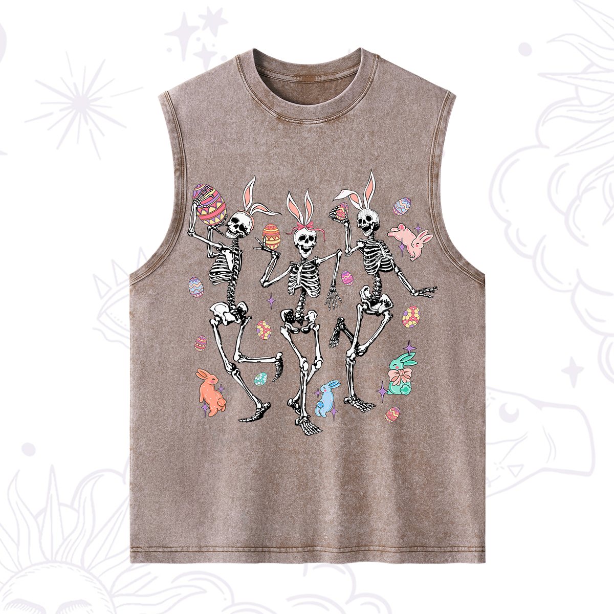 Purplehecate Easter Bunny Skeleton Washed Tank
