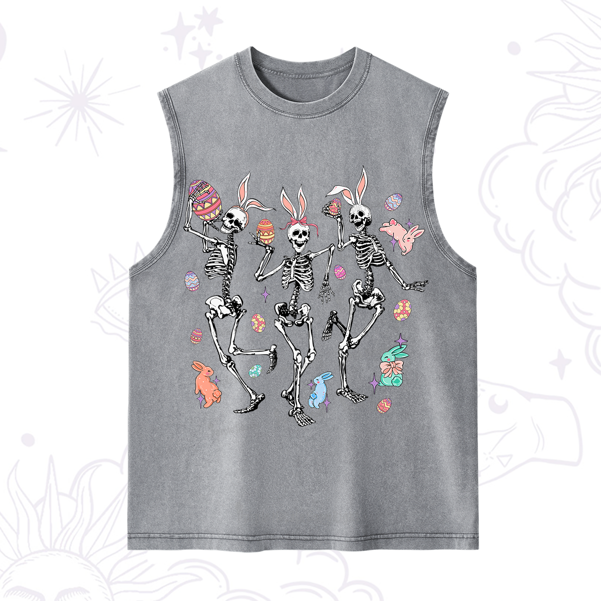 Purplehecate Easter Bunny Skeleton Washed Tank