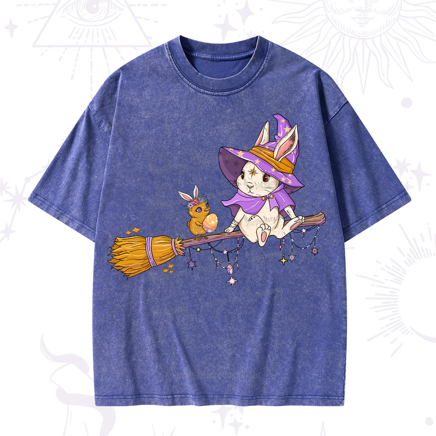 Purplehecate Bunny Witch's Easter Adventure Washed T-Shirt