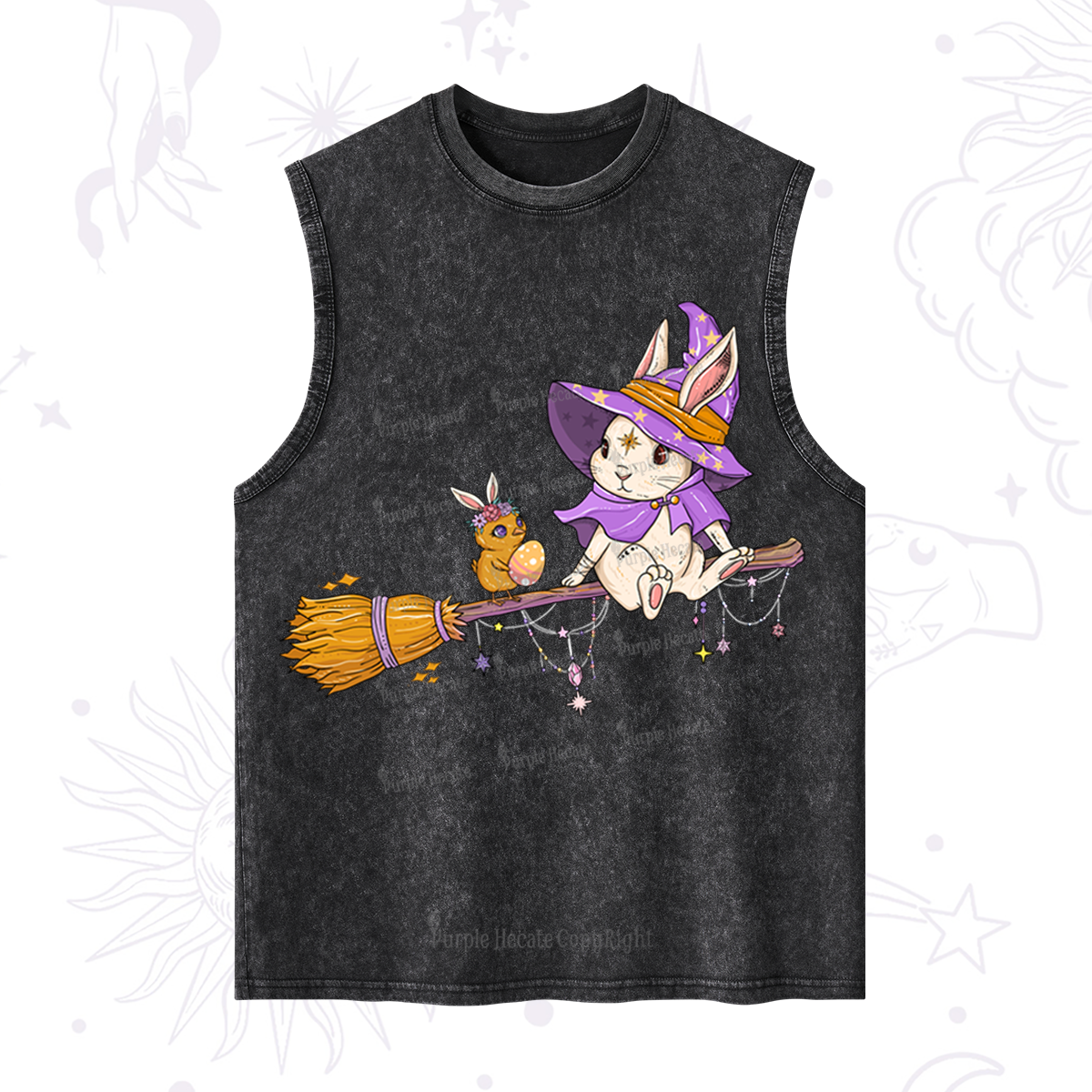 Purplehecate Bunny Witch's Easter Adventure Washed Tank