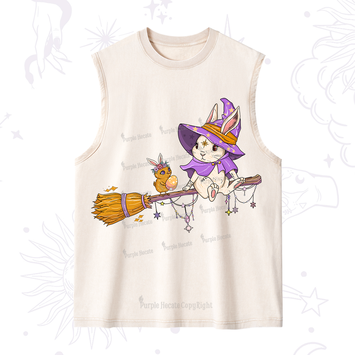 Purplehecate Bunny Witch's Easter Adventure Washed Tank