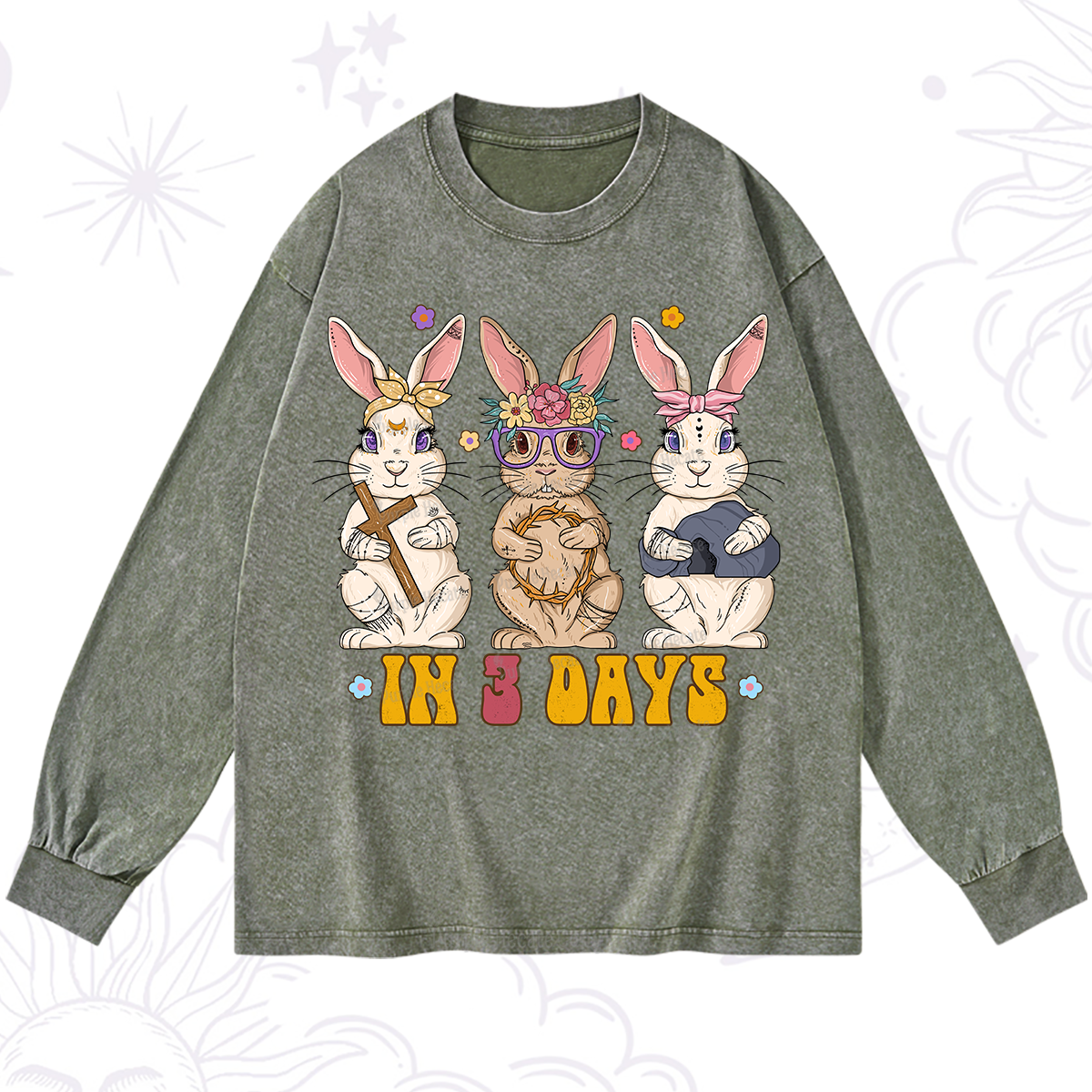 Purplehecate In 3 Days Easter Washed Long Sleeve Shirt