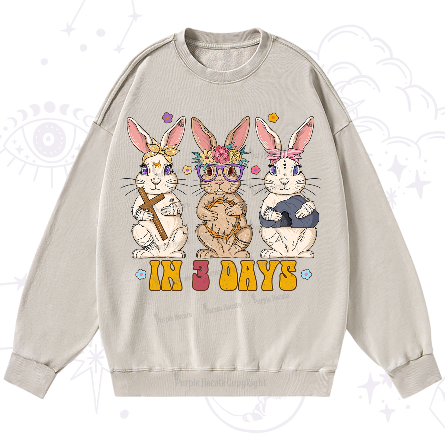 Purplehecate In 3 Days Easter Washed Sweatshirt