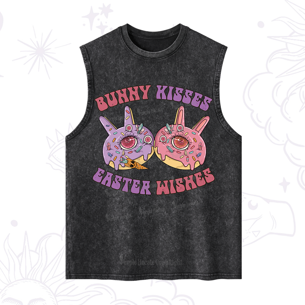 Purplehecate Bunny Kisses Easter Wishes Washed Tank